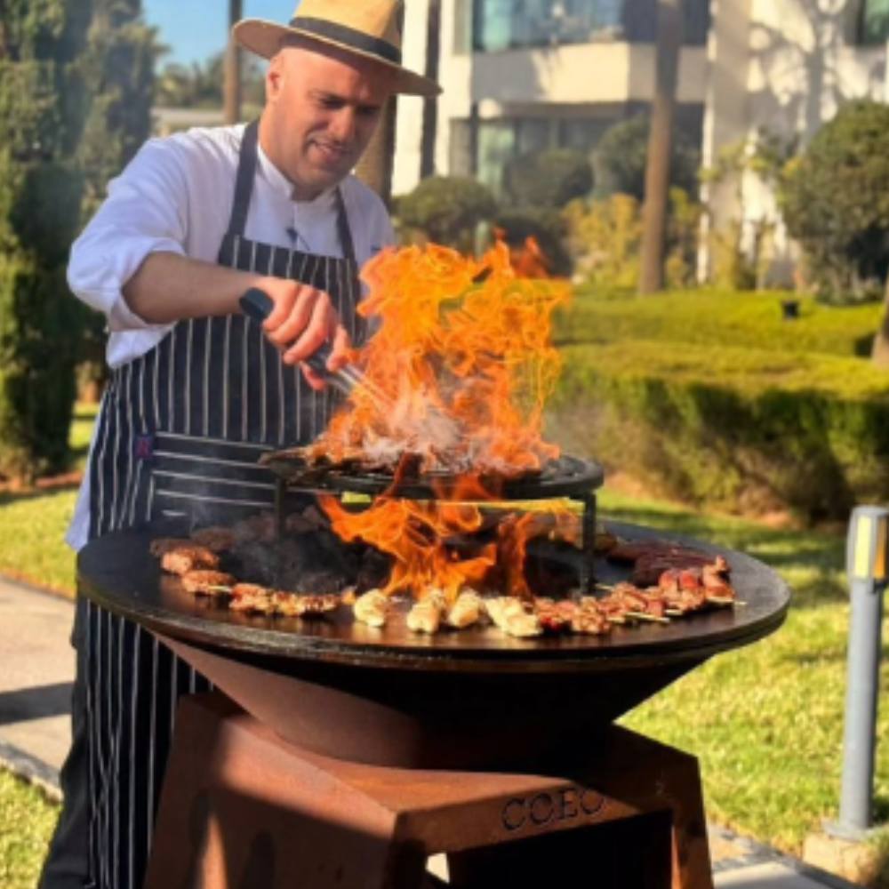 brasero plancha barbecue chef
