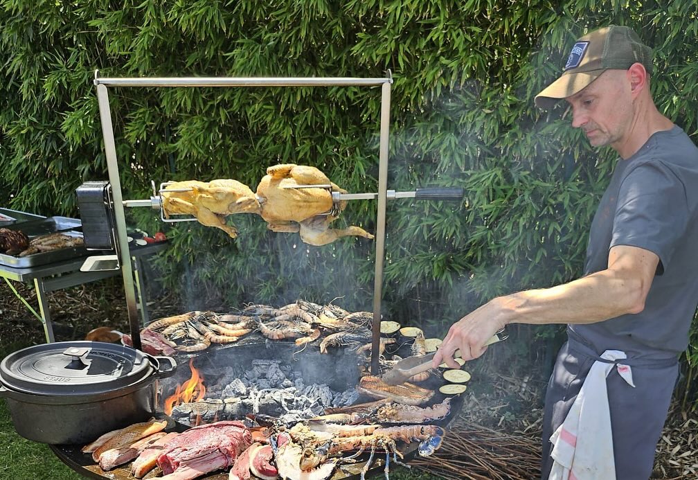brasero plancha barbecue chef