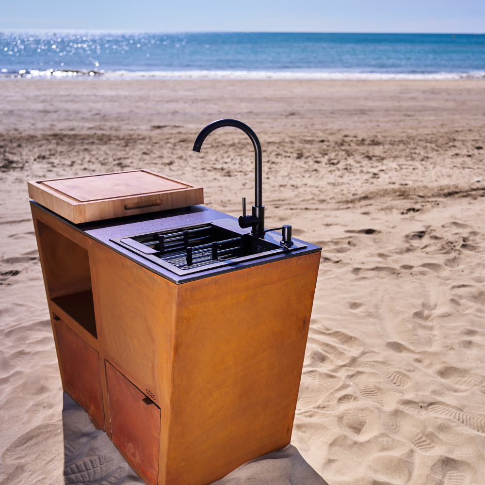 table de préparation évier sink