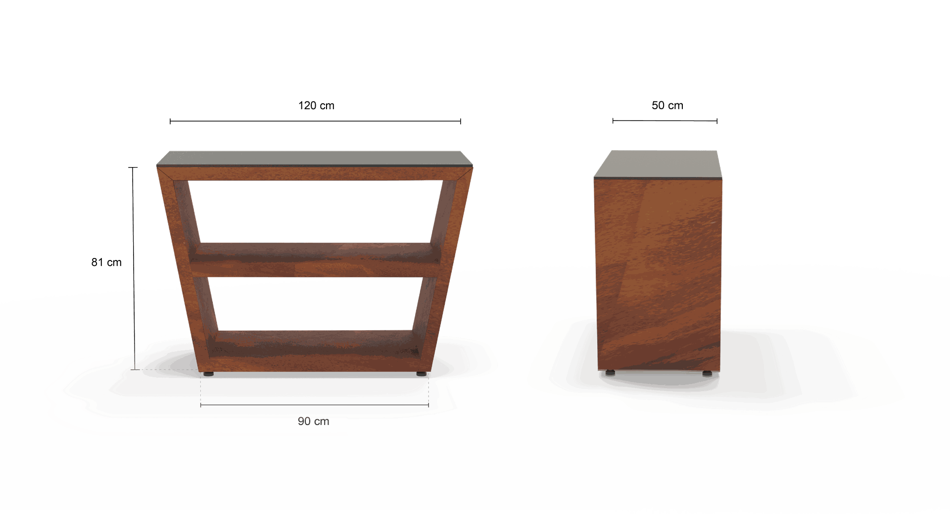 meuble desserte corten